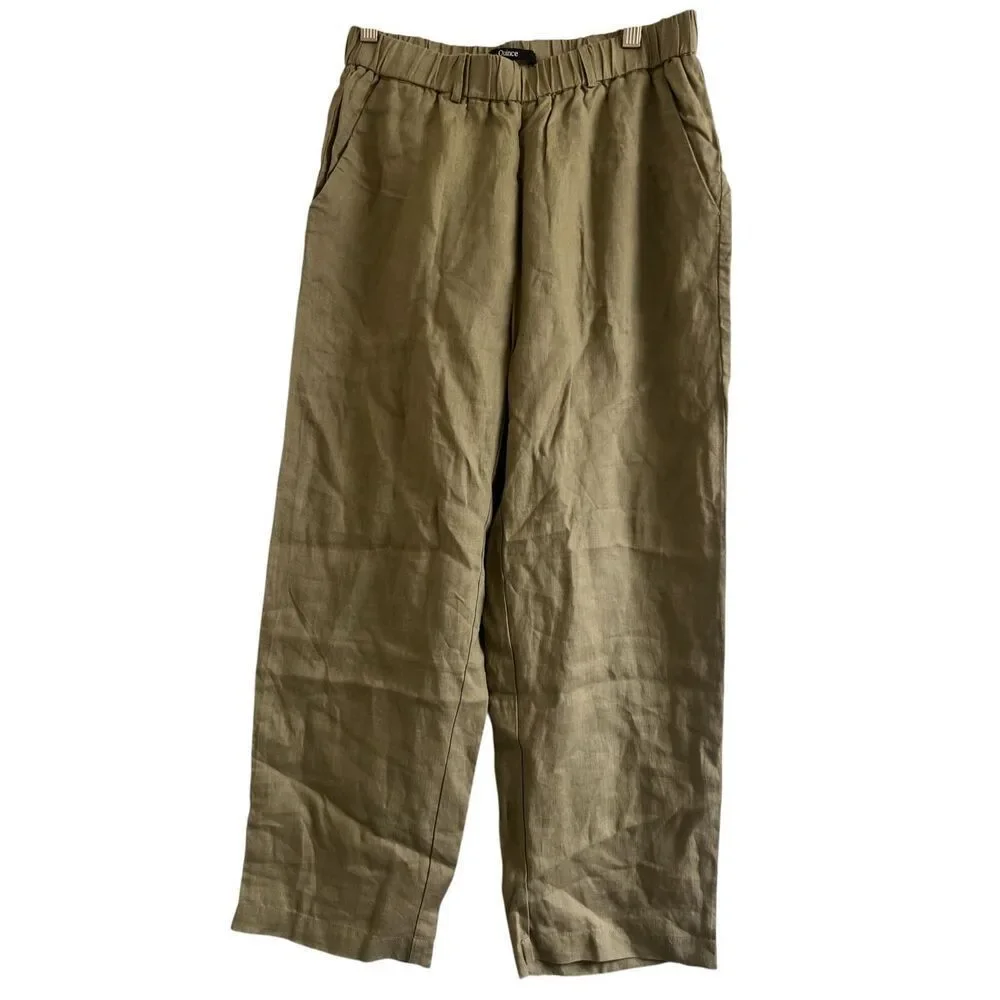 ✨Quince 100% European Linen Washed Olive Sz Small Pants✨
